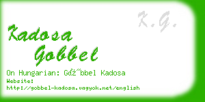 kadosa gobbel business card